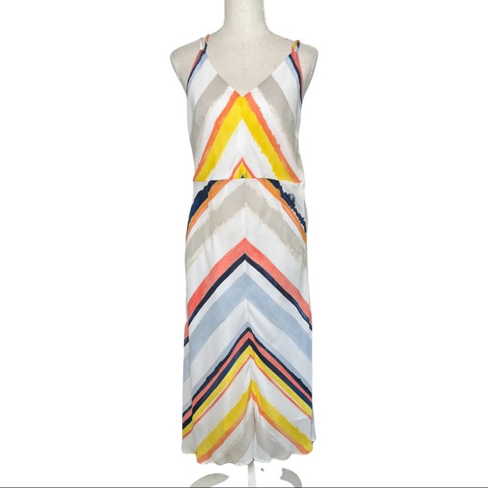 CUPCAKES AND CASHMERE Striped Strappy Striped Dress Size 8